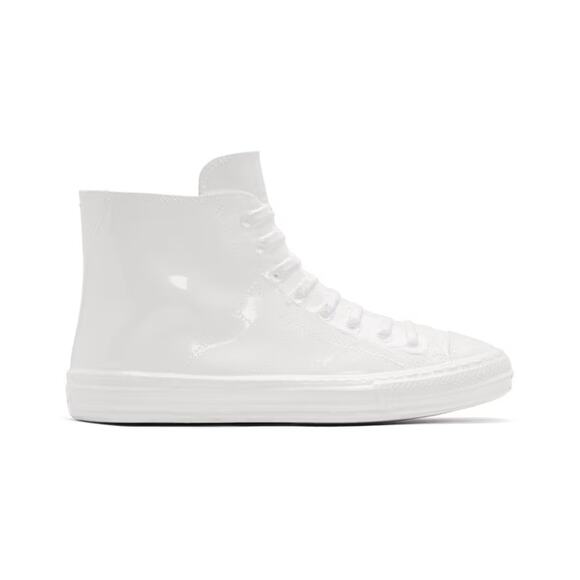 MAISON MARGIELA Stereotype High Lacquered Sneakers White Converse Sz 44 / US 10 - Picture 1 of 11